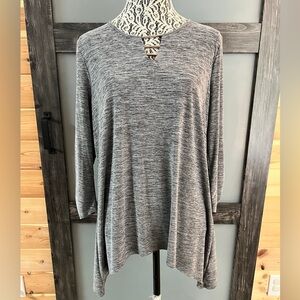 Elegant Heather Gray Women's Tunic Top